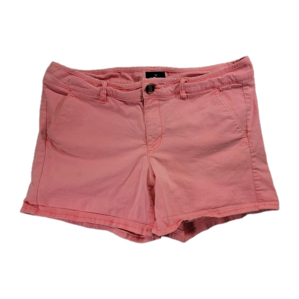 American Eagle Midi Shorts 14 Urban Coral Neon Pink Stretch 5.5" Inseam